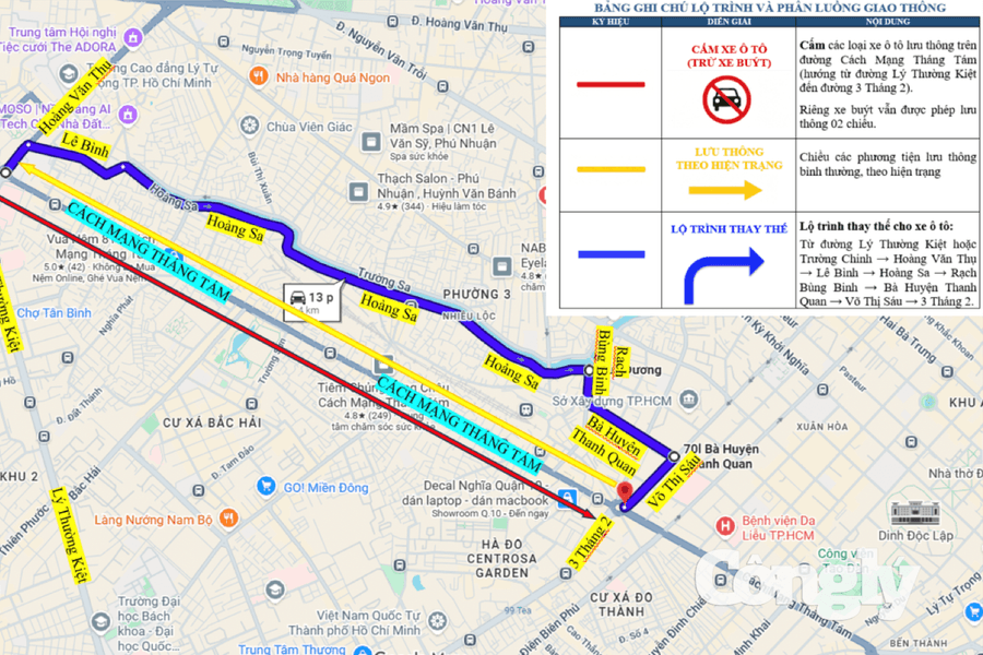 TP.HCM cấm đường phục vụ thi công Metro số 2