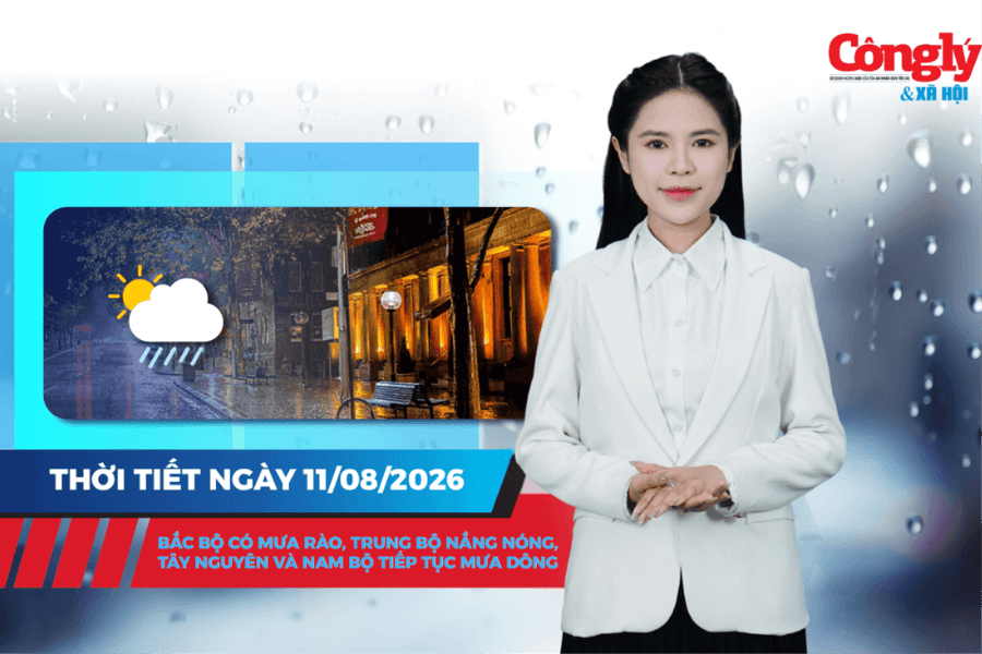 Thời tiết ngày 11/8: Bắc Bộ có mưa rào, Trung Bộ nắng nóng, Tây Nguyên và Nam Bộ tiếp tục mưa dông