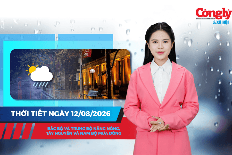 Thời tiết ngày 12/8: Bắc Bộ và Trung Bộ nắng nóng, Tây Nguyên và Nam Bộ mưa dông