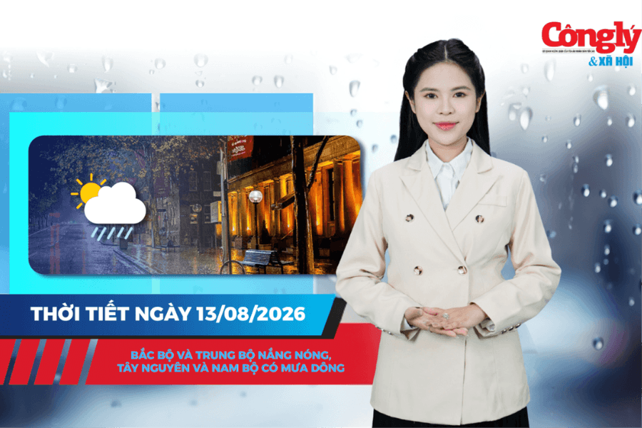 Thời tiết ngày 13/8: Bắc Bộ và Trung Bộ nắng nóng, Tây Nguyên và Nam Bộ có mưa dông