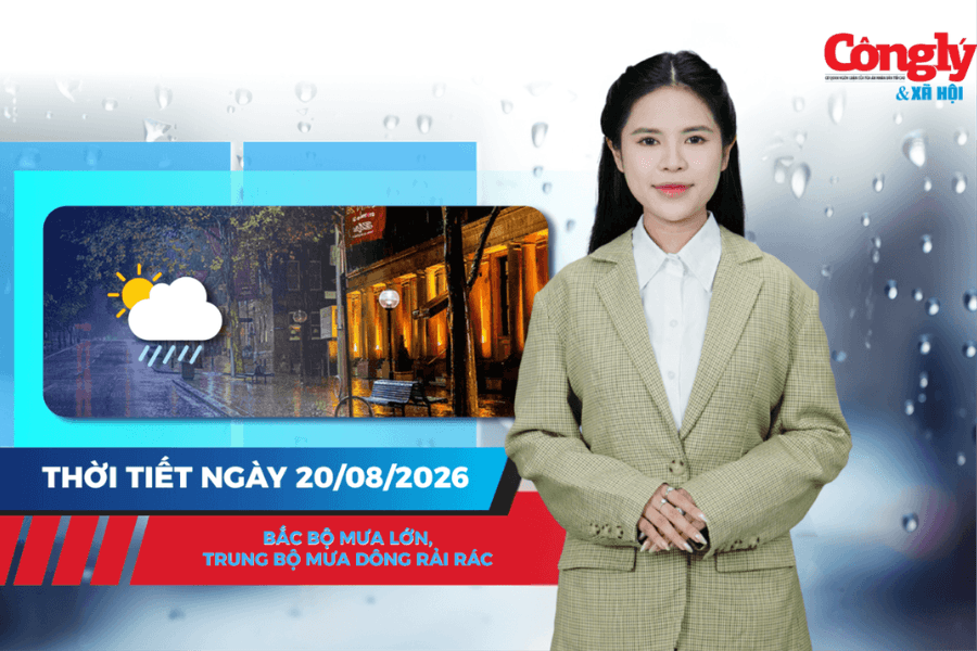 Thời tiết ngày 20/8: Bắc Bộ mưa lớn, Trung Bộ mưa dông rải rác