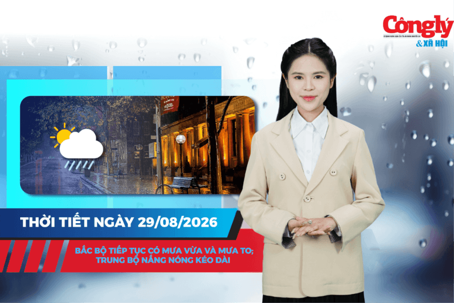 Thời tiết ngày 29/8: Bắc Bộ tiếp tục có mưa vừa và mưa to; Trung Bộ nắng nóng kéo dài
