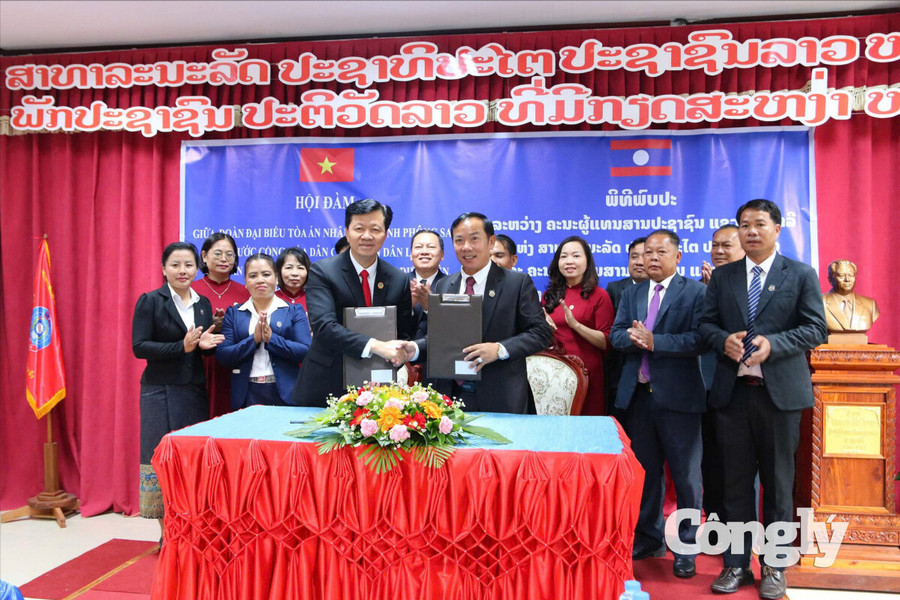 TAND tỉnh Điện Biên Hội đàm với TAND tỉnh Phông Sa Lỳ (Lào)