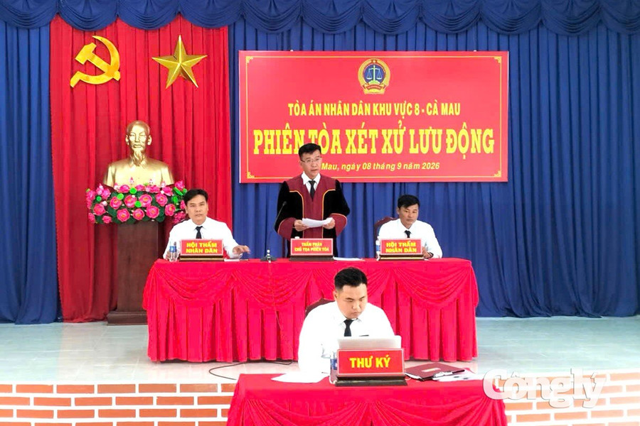 TAND khu vực 8 – Cà Mau mở phiên tòa lưu động xét xử 3 vụ án hình sự