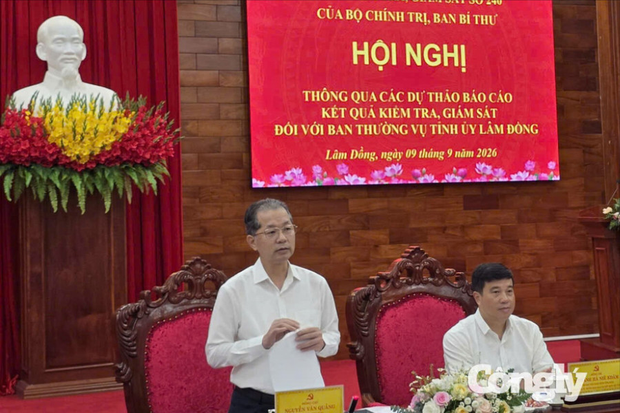 Đoàn Kiểm tra, giám sát số 240 làm việc với Ban Thường vụ Tỉnh ủy Lâm Đồng